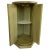 Vintage Neoclassical‑style fluted column pedestal side table featuring a muted olive‑green distressed finish and a...