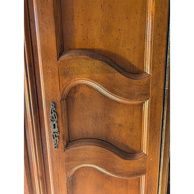 1990s 1990s Large Italian Hand-Crafted Armoire – Solid Walnut/Cherry For Sale - Image 5 of 9