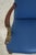 Animal Skin Eagle Carved Arm Blue Leather Armchair For Sale - Image 7 of 18