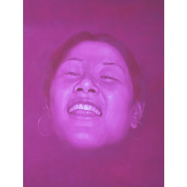 Wei Yi, Lin and Her Childhood, Large Oil on Canvas Triptych, 2008, Set of 3 For Sale - Image 3 of 6