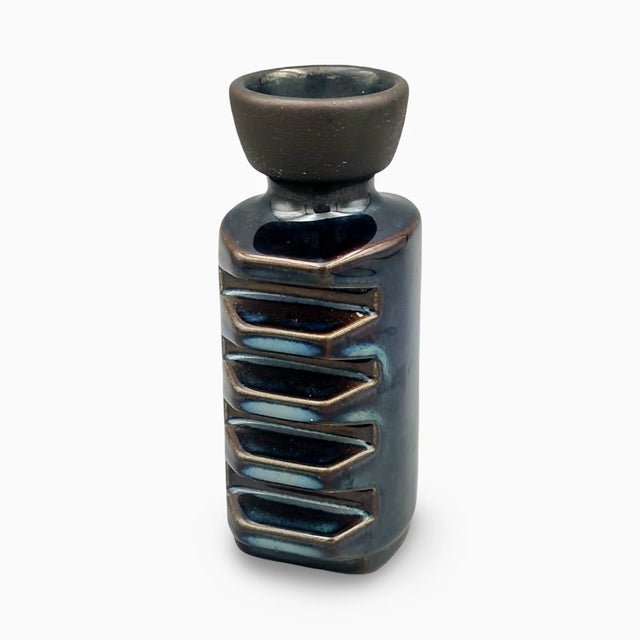 Blue Northern Lights Ceramic Vase by Einar Johansen for Søholm, 1960s For Sale - Image 8 of 18
