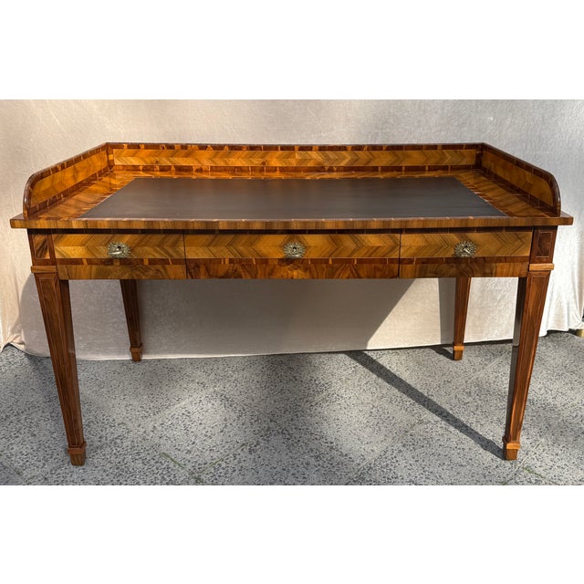 Antique Marquetry Writing Desk in Walnut and Exotic Veneers, 1700s For Sale - Image 12 of 12