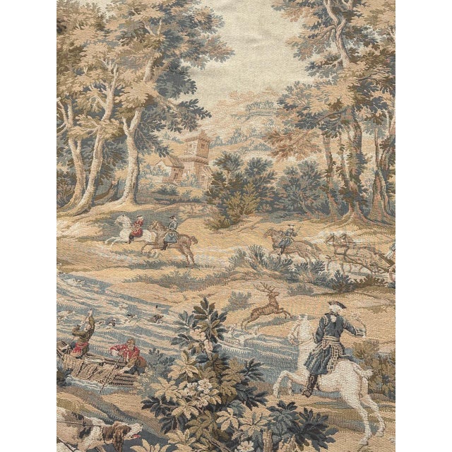Vintage French Aubusson Jacquard Tapestry Hunting with Hounds, 1970s For Sale - Image 15 of 18