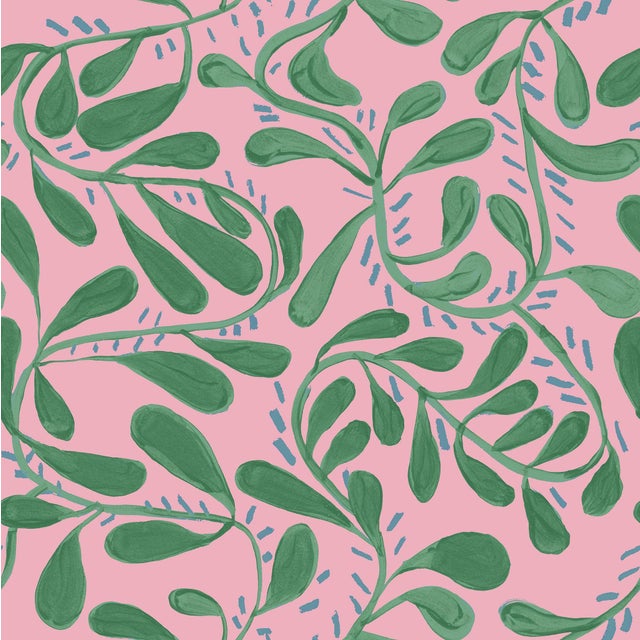 Wallflower Vines Wallpaper by Susan Hable in Watermelon For Sale