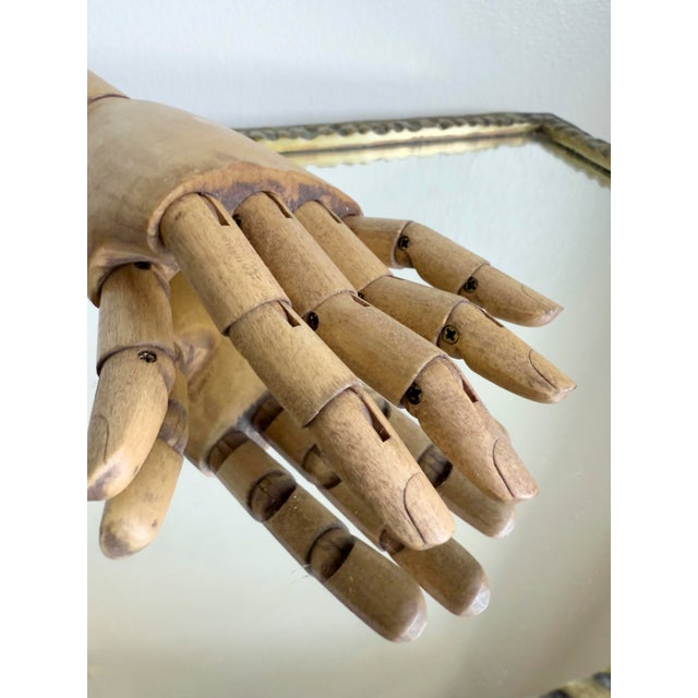 Mid-Century Modern Vintage Mid-Century Articulated Wooden Artist Mannequin Hand For Sale - Image 3 of 11
