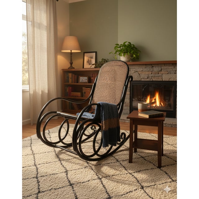 Antique Bentwood Rocking Chair from Thonet, 1890s, in Restored conditions. Designed 1890 to 1919