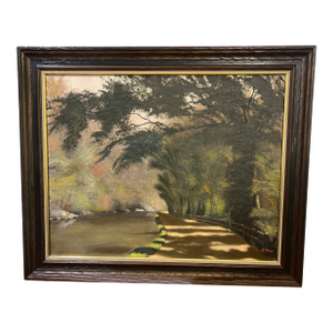 20th Century American School Oil on Canvas Impressionist Style Landscape Framed Signed