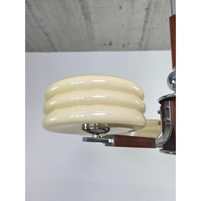 Wood Large Art Deco Chandelier by Adolf Loos, 1930s For Sale - Image 7 of 11
