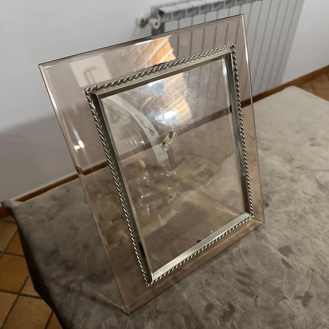 Mid-Century Modern 1960s High Quality Mid-Century Modern Smoked Glass Italian Picture Frame For Sale - Image 3 of 11
