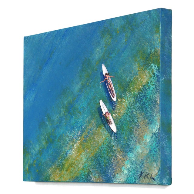 Abstract Blue Dream - Original California Landscape Acrylic Painting on Canvas by Kathleen Keifer For Sale - Image 3 of 9