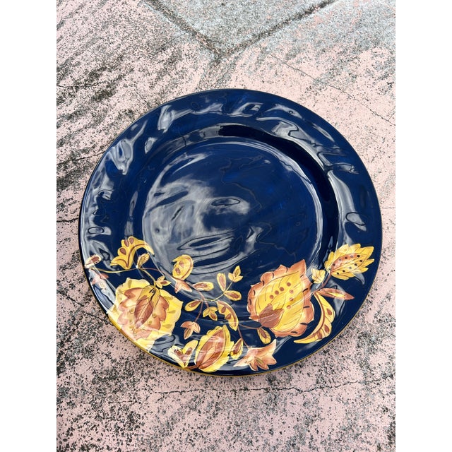 Late 20th Century Blue & Gold Plate For Sale - Image 4 of 5
