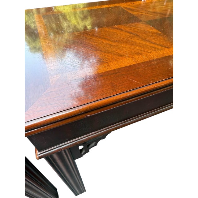 Brown Late 20th Century Lane Chippendale Style Mahogany Nesting Tables - A Pair For Sale - Image 8 of 9