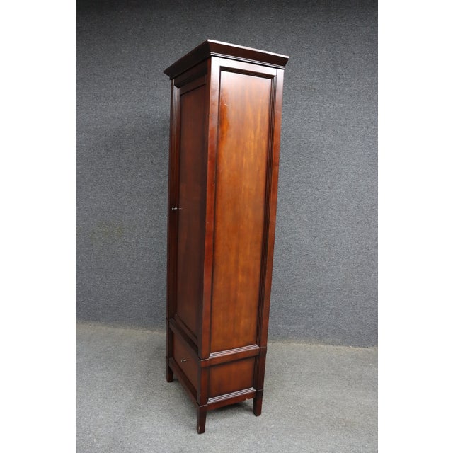American Signature Cherry Linen Press Cabinet With Drawer For Sale - Image 13 of 14