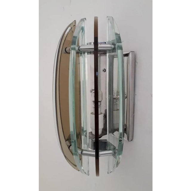 Veca 1960s Beveled Sconces by Veca, a Pair For Sale - Image 4 of 9