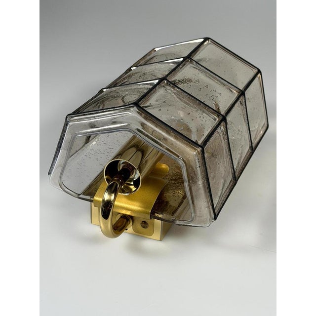 German Glass and Metal Wall Lamp from Glashütte Limburg, 1960s-1970s For Sale - Image 6 of 18