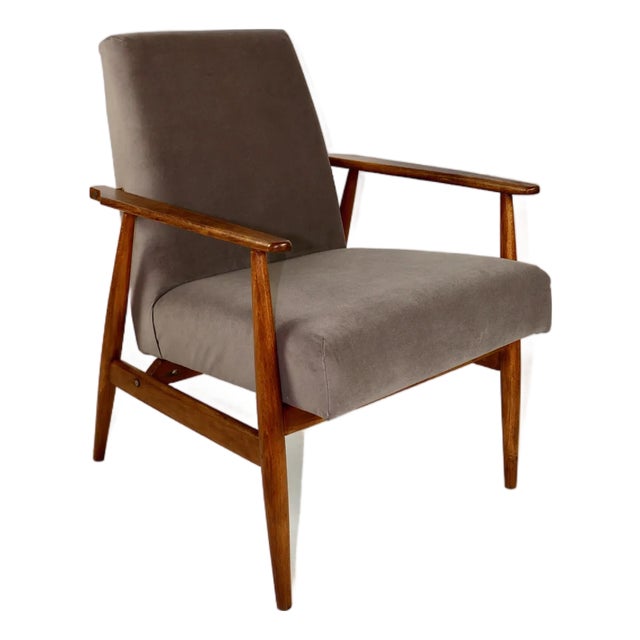 Fox Lis Chair in Light Chocolate Brown Velvet, 1970s For Sale