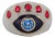 Guardian Blue Topaz & Ruby Evil Eye White Enamel Adjustable Ring Size For Sale