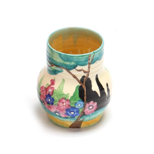 CLARICE CLIFF (1899-1972) LYNTON BIZARRE VASE With Landscape Decoration on a Cream Ground (4 5/8 in.). Museum-quality...