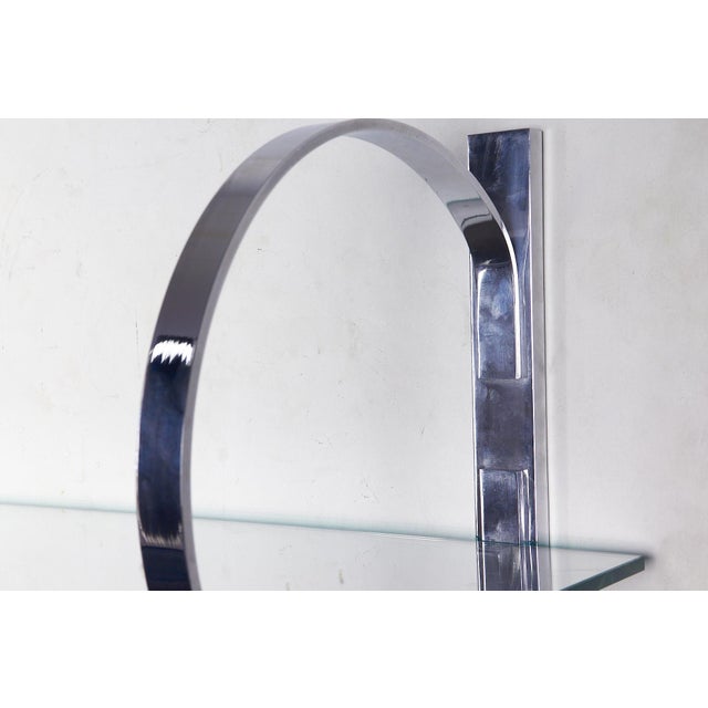 Chromed Brass and Glass Wall Shelf by Torreggiani for Dada Design, 1970s For Sale - Image 6 of 11