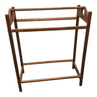 Hunt Country Furniture 1980s Country Oak Blanket/Quilt Rack For Sale
