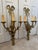 Vintage Mid-Century Louis XIV Solid Brass 3-Arm Wall Sconces W/Ribbons - Pair For Sale - Image 4 of 17