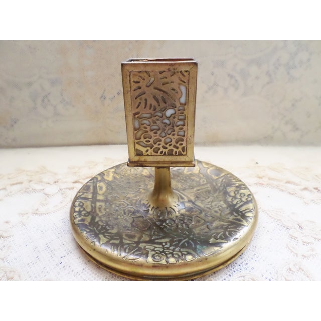 This is a Antique Extremely Rare Louis Comfort Tiffany Carmel colored favrile art glass and bronze with it's original gold...