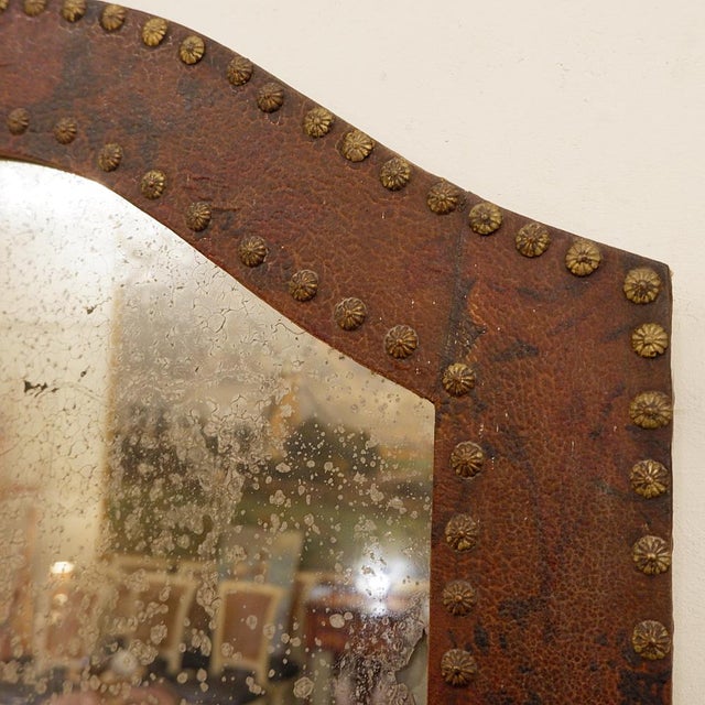 Mid-Century flower studded mirror Wall mirror - Antique decorationMeasures : 80cm H:95cm