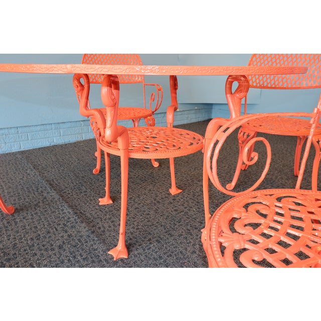 Vintage 1950s Swan-Themed Wrought Iron Patio Set – American Foundry, Attributed For Sale - Image 9 of 12