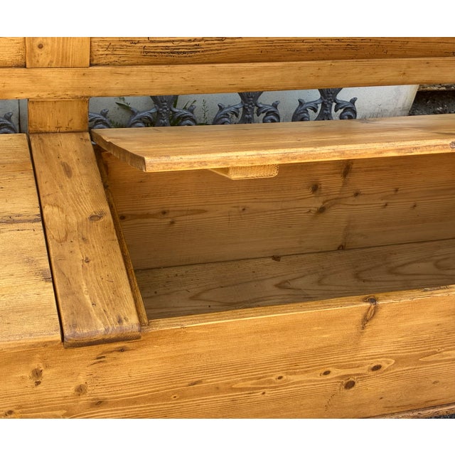 Pine Two Compartment Storage Bench or Settle For Sale - Image 9 of 18