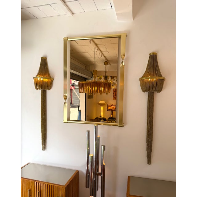 Large Pair of Brass Bracelet Chain Sconces For Sale - Image 6 of 14