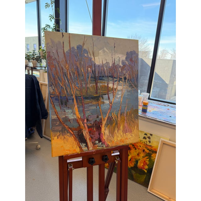 2020s Before the Leaves Return by Godfrey Afebuame, Oil on Canvas (2026) Impasto For Sale - Image 5 of 6