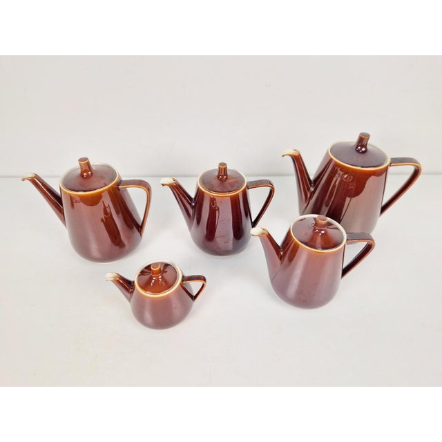 Ceramic Porcelain Tea Pots from Villeroy & Boch, 1960s, Set of 5 For Sale - Image 7 of 8