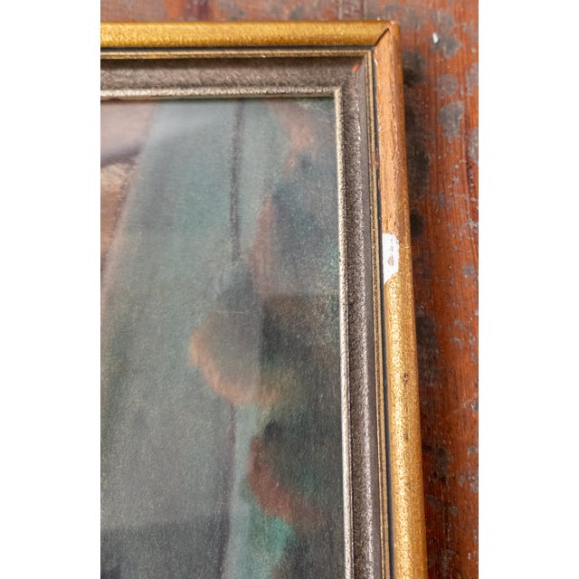 Mid-Century Modernist Oil Pastel Landscape Painting, Signed Bower For Sale - Image 11 of 16