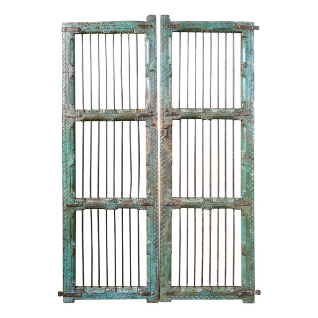 19th Century Ornate Indian Jali Doors, Set of 2 For Sale