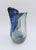 2-Mouthed Murano Glass Vase with Blue Cane Decor, 1970s For Sale - Image 4 of 13