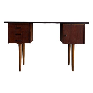 Teak Writing Executive Desk Denmark Mid-Century Modern 1960s For Sale