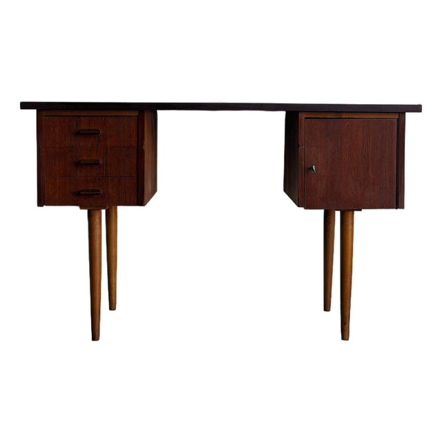 Teak Writing Executive Desk Denmark Mid-Century Modern 1960s For Sale