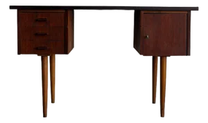 Teak Writing Executive Desk Denmark Mid-Century Modern 1960s