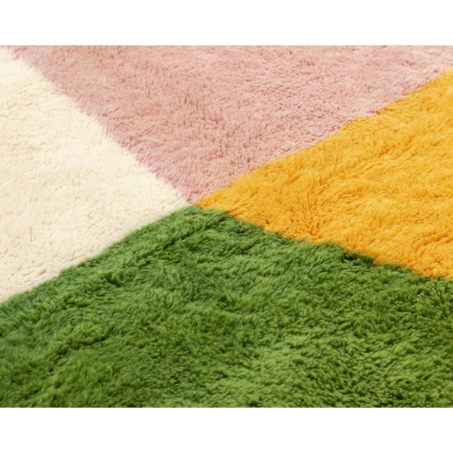 Premuim Hand-Knotted Moroccan Wool Rug | 9'11" X 7'0" | One of a Kind For Sale - Image 6 of 7