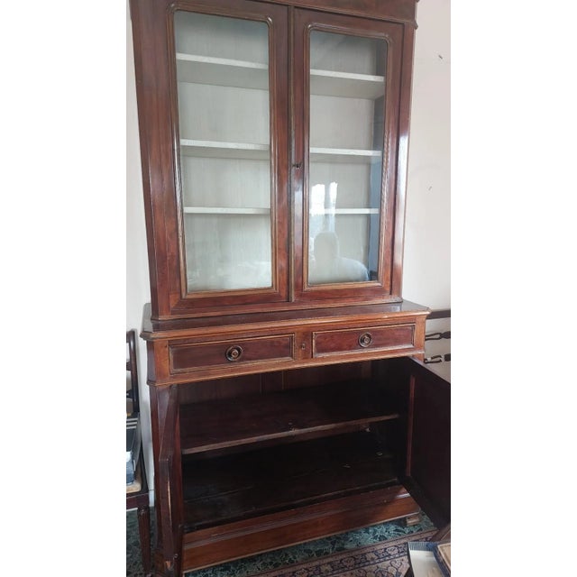 Late 19th Century Italian Cherry Wood Display Cabinet, Mid-1800's For Sale - Image 5 of 11