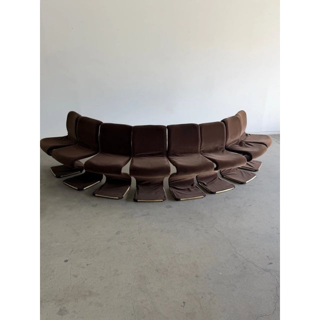 Vintage Z Chairs Attributed to Gaston Rinaldi- Set of 8 For Sale - Image 9 of 14