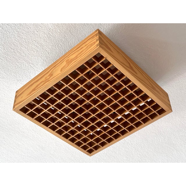 Mid-Century Modern Pine Wood Flush Mount, Sweden, 1970s For Sale - Image 14 of 18