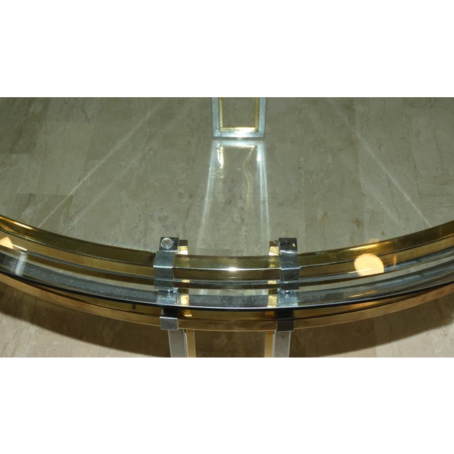 Chrome and Gold-Plated Steel Dining Table, Italy, 1970s For Sale - Image 12 of 18