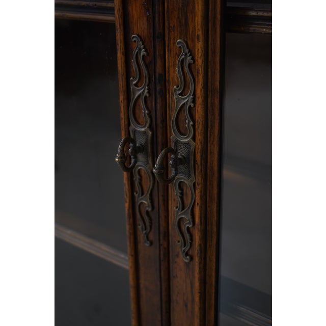 Italian 4 Door Large Walnut Library Bookcase For Sale - Image 9 of 17