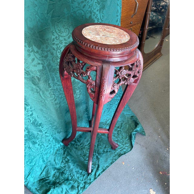 Carved Chinese Rosewood Plant Stand Chairish