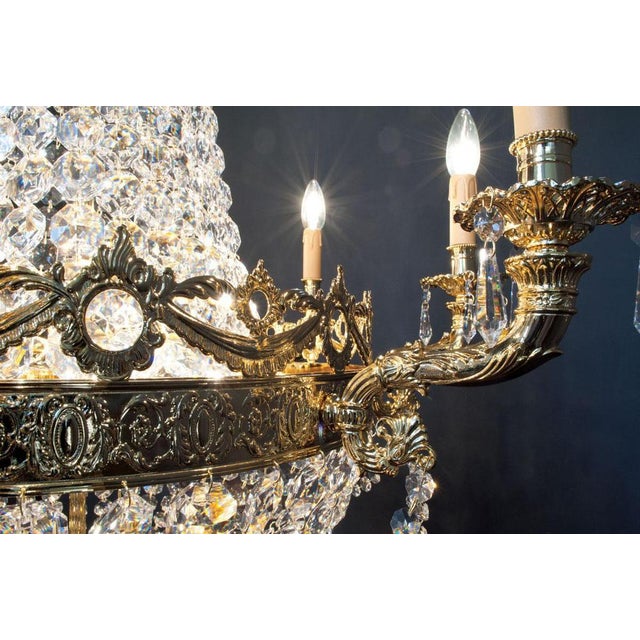 Palace 15 Lights Chandelier in Gold Plate and Crystal by Aggiolight For Sale - Image 12 of 14