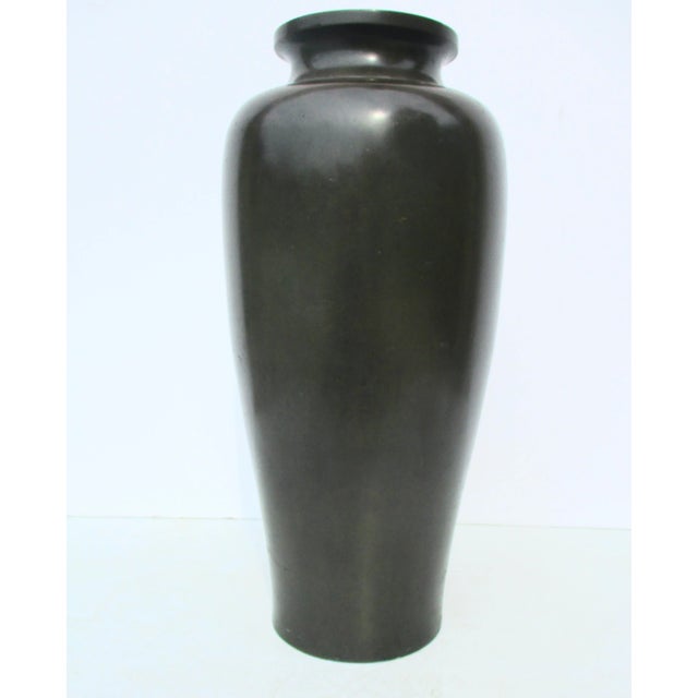 Late 19th Century Japanese Meiji Tall Bronze Vase For Sale - Image 4 of 8