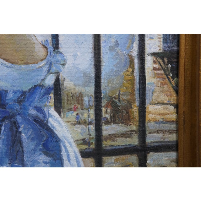 20th C Impressionist Style Oil Painting "The Railway" After Edouard Manet Framed For Sale - Image 9 of 13