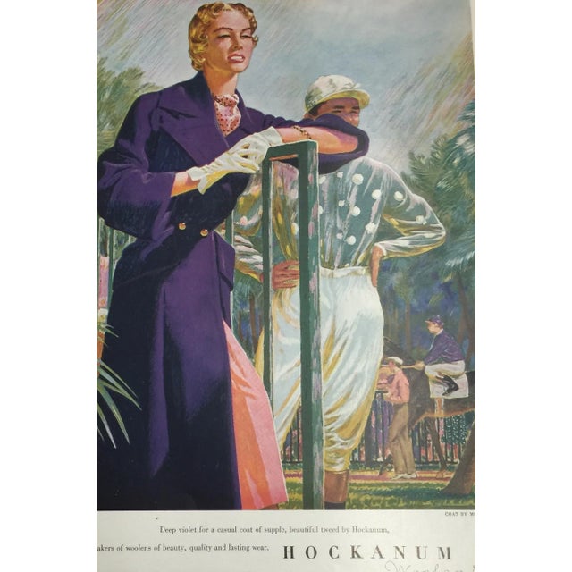 Mid-Century Modern 1948 Hockanum Woolens Polo Ad For Sale - Image 3 of 3