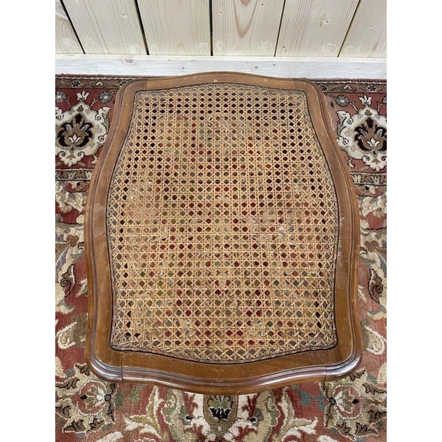 Low Louis XV Style Stool or Footrest in Canework For Sale - Image 4 of 5
